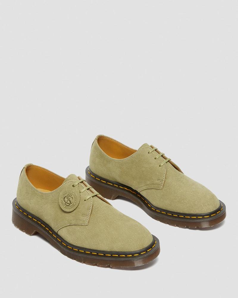 Green Men's Dr Martens 1461 Made in England Nubuck Leather Oxfords Shoes | CA 597FDN